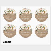 Waterverf White Magnolias Rozen Wedding Kraft Ronde Sticker (Vel)