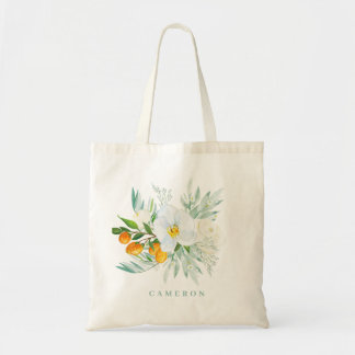 Waterverf White Orchids and Kumquats Bridesmaid Tote Bag