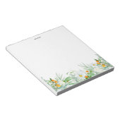 Waterverf White Orchids and Kumquats Personalized Notitieblok (Schuin)