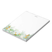 Waterverf White Orchids and Kumquats Personalized Notitieblok (Linkerzijde)