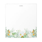 Waterverf White Orchids and Kumquats Personalized Notitieblok (Voorkant)