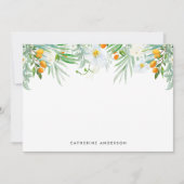Waterverf White Orchids and Kumquats Stationery Notitiekaartje (Voorkant)