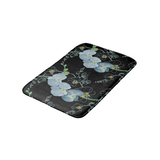 Waterverf White Orchids Pattern Badmat (Gekanteld)