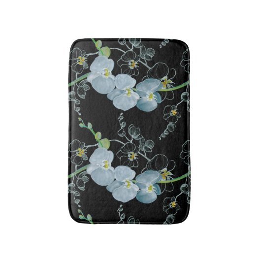 Waterverf White Orchids Pattern Badmat (Voorkant Verticaal)