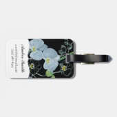 Waterverf White Orchids Pattern Bagagelabel (Achterkant horizontaal)