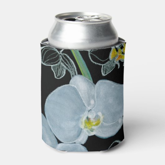 Waterverf White Orchids Pattern Blikjeskoeler (Blikje Voorkant)