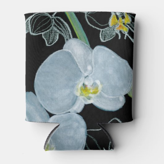 Waterverf White Orchids Pattern Blikjeskoeler (Voorkant)