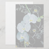 Waterverf White Orchids Pattern Briefpapier (Voorkant / Achterkant)