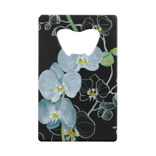 Waterverf White Orchids Pattern Creditkaart Flessenopener (Voorkant)
