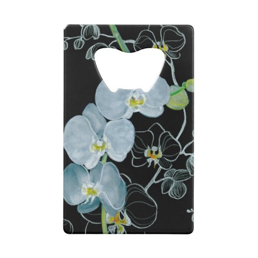 Waterverf White Orchids Pattern Creditkaart Flessenopener (Achterkant)