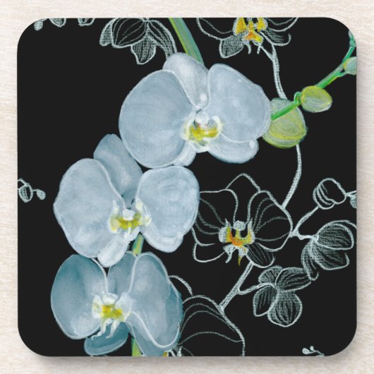 Waterverf White Orchids Pattern Drankjes Onderzetter (Voorkant)