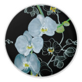 Waterverf White Orchids Pattern Keramische Knop (Voorkant)