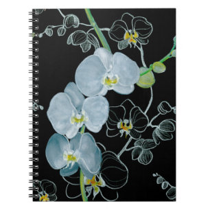 Waterverf White Orchids Pattern Notitieboek