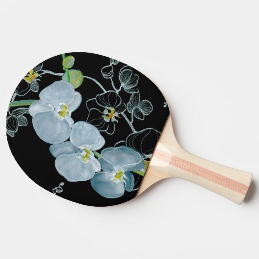 Waterverf White Orchids Pattern Tafeltennisbatje (Zijkant)