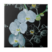 Waterverf White Orchids Pattern Tegeltje (Voorkant)