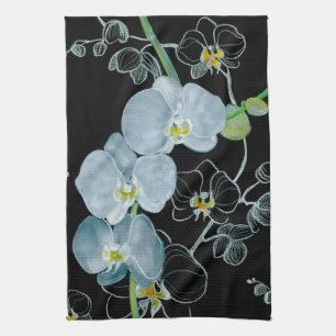 Waterverf White Orchids Pattern Theedoek