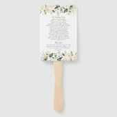 Waterverf White Peonies and Rozen Lijst Wedding Handwaaier (Achterkant)