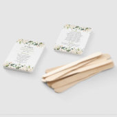 Waterverf White Peonies and Rozen Lijst Wedding Handwaaier (Niet-gemonteerd)