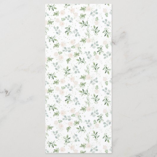 Waterverf White Pumpkin en Greenery Fall Wedding Menu (Achterkant)