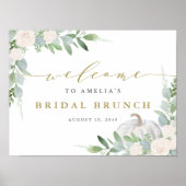 Waterverf White Pumpkin Herfst Bridal Brunch Poster (Voorkant)