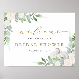 Waterverf White Pumpkin Herfst Vrijgezellenfeest Poster