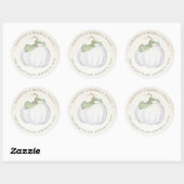 Waterverf White Pumpkin Ronde Sticker (Vel)