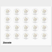 Waterverf White Pumpkin Roos Baby shower Ronde Sticker (Vel)