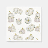 Waterverf White Pumpkin Roos Baby shower Servet (Voorkant)