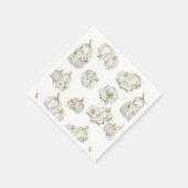 Waterverf White Pumpkin Roos Baby shower Servet (Hoek)