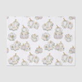 Waterverf White Pumpkin Roos Baby shower Tissuepapier (Voorkant)