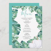 Waterverf White Pumpkin Tropical Menu Kaart (Voorkant / Achterkant)
