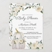 Waterverf White Pumpkins Rozen | BABY SHOWER Kaart (Voorkant / Achterkant)