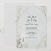 Waterverf White Quartz Modern Wedding Invitation Kaart (Voorkant / Achterkant)