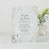 Waterverf White Quartz Modern Wedding Invitation Kaart (Staand voorkant)