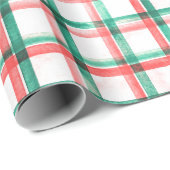 Waterverf White Red Green Holiday met kerstmis Cadeaupapier (Rol Hoek)