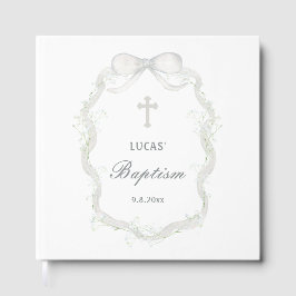 Waterverf White Ribbon Baby's Breath Doop Gastenboek