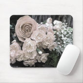 Waterverf White Rose Carnans Baby's Breath Muismat (Met muis)