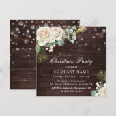 Waterverf White Rose Corporate Kerstparty Kaart (Voorkant / Achterkant)