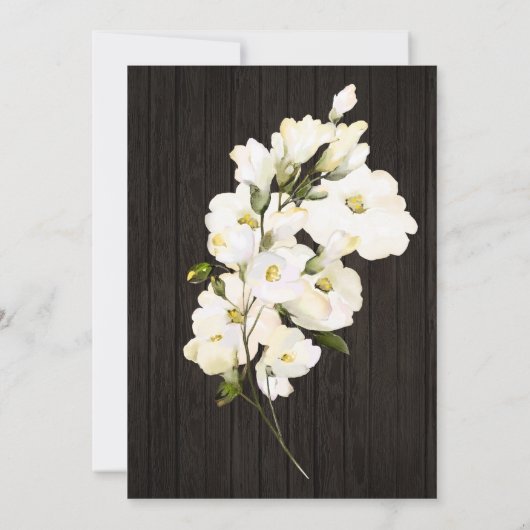 ** Waterverf White Rose Rustiek Vrijgezellenfeest Kaart (Achterkant)