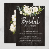 ** Waterverf White Rose Rustiek Vrijgezellenfeest Kaart (Voorkant / Achterkant)