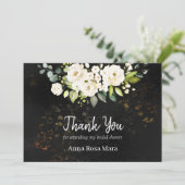 *~* Waterverf White Rose Vrijgezellenfeest Rustisc Bedankkaart (Staand voorkant)