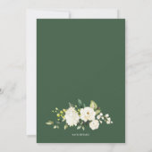 Waterverf White Roses and Hydrangeas Baby shower Kaart (Achterkant)