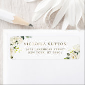 Waterverf White Roses en Hydrangeas Bouquet Etiket (Insitu)