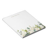 Waterverf White Roses en Hydrangeas Garland Notitieblok (Schuin)