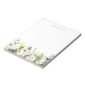 Waterverf White Roses en Hydrangeas Garland Notitieblok (Linkerzijde)