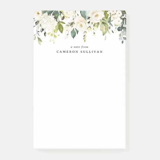 Waterverf White Roses en Hydrangeas Garland Post-it® Notes (Voorkant)