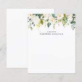 Waterverf White Roses en Hydrangeas Stationery (Voorkant / Achterkant)