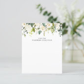 Waterverf White Roses en Hydrangeas Stationery (Staand voorkant)