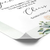 Waterverf white roses greenery foliage boho poster (Hoek)