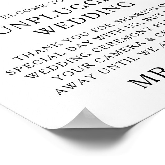 Waterverf White Roses Greenery Unplugged Wedding Poster (Hoek)